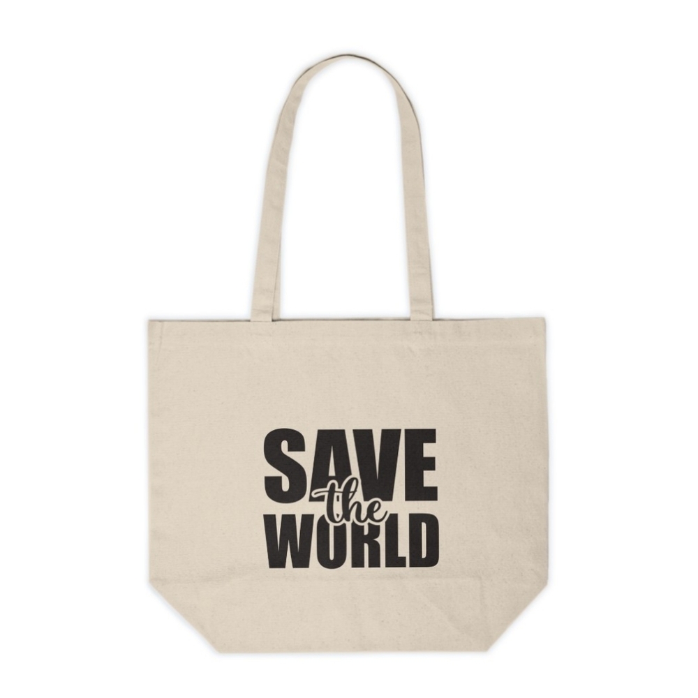 Save The World Eco-Friendly Custom Canvas Tote Bag